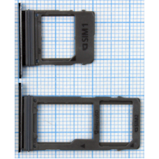 Sim лоток + MicroSD лоток Samsung A530F (A8 2018) комплект 2шт., черный